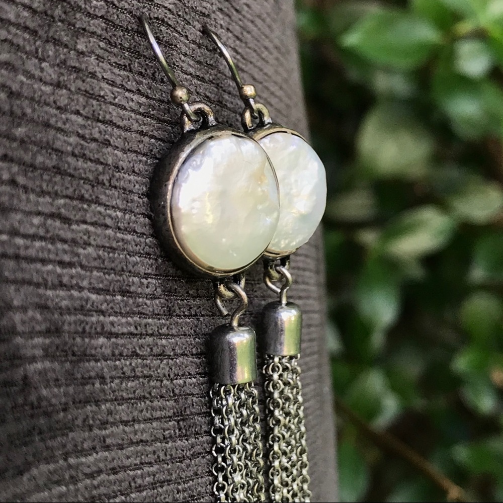 Earrings: Lucky Brand White Silver Earrings